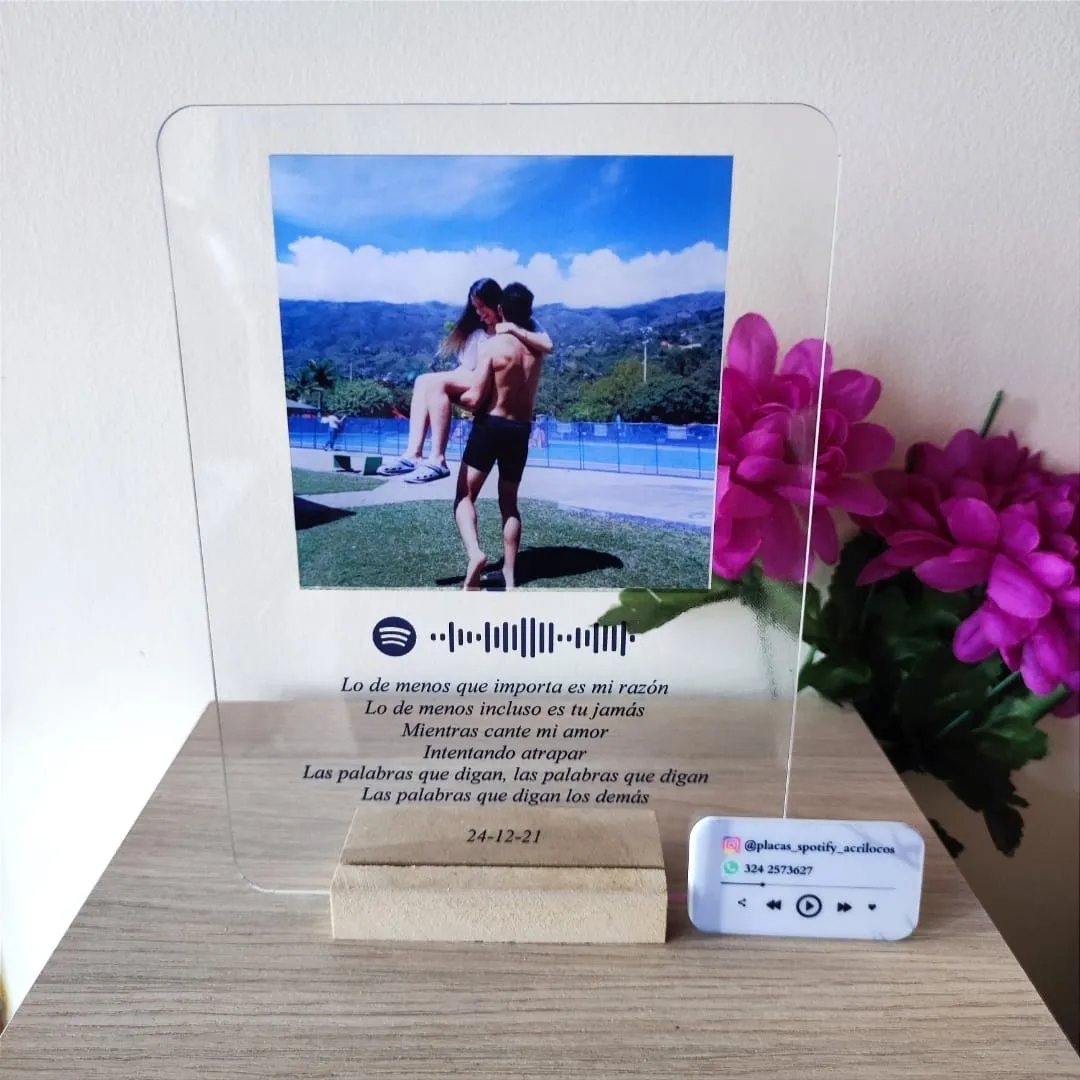Producto destacado Placa spotify con texto